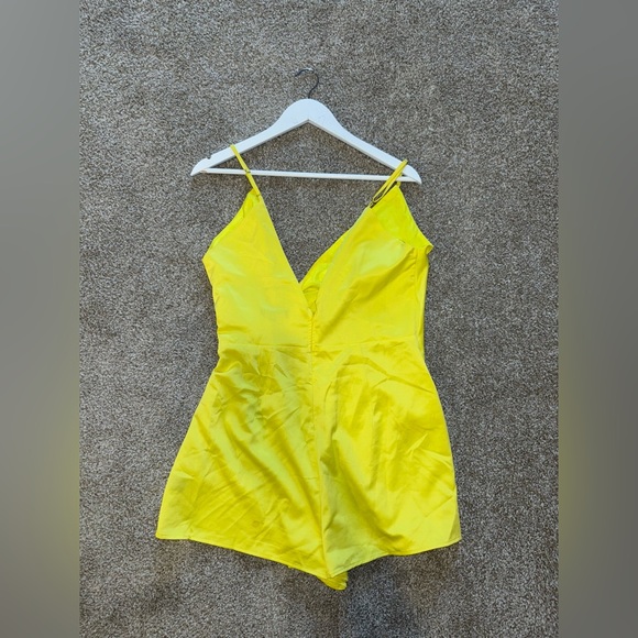 Fashion Nova Pants - Wrapped yellow romper